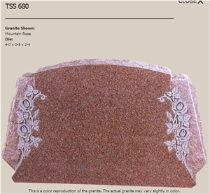 Vermillion Pink Granite Tombstone, Mountain Rose (Vermillion ) Pink Granite
