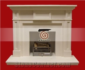 White Marble Fireplace Handcarved Stone Fireplace Mantel Modern Style