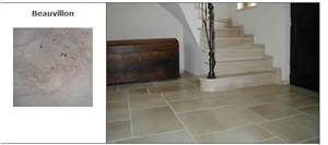 Beauvillon Limestone Tiles, France Beige Limestone
