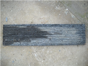 China Black Quartize Culture Stone for Wall Cl, Black Quartzite Cultured Stone
