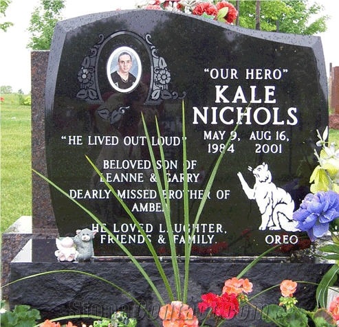 Monuments, Tombstones, Absolute Black Granite