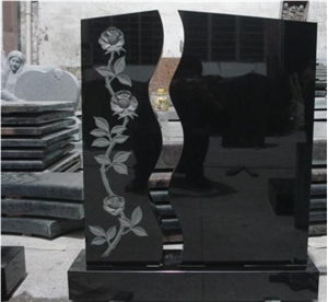 Natural Stone Tombstone, Natural Stone Black Granite Tombstone