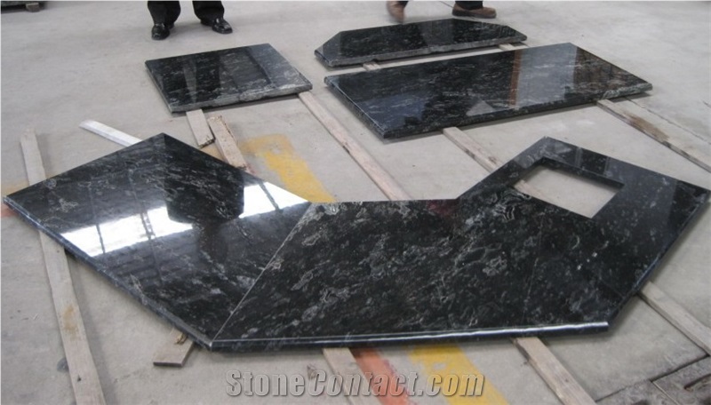 Silvery Granite Countertop, Black Grey Granite Countertop