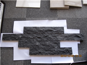 G684 Black Basalt Natural Split Wall Covering Tiles and Basalt Versailles Patterns