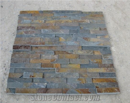 China Multicolor Slate Wall Cladding, Culture Stone Slate Wall Cladding
