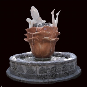 Figure Statued Beige Garden Fountain