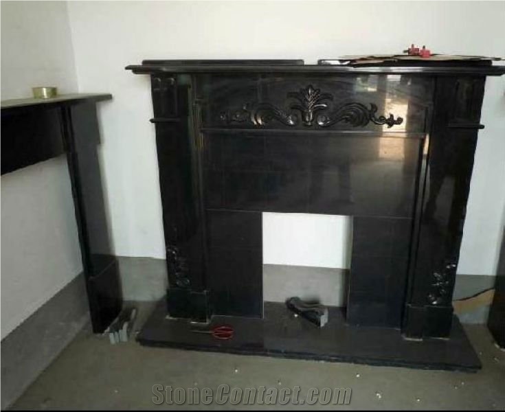 Granite Modern Fireplace Surround, Black Granite Fireplace Surround
