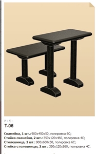 Granite Table and Bench for Cemetery, Black Granite Bench