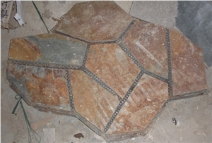 Rust Slate Flagstone Pattern, Brown Slate Flagstone