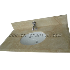 Beige Marble Vanity Top with UPC Ceramic Sink and