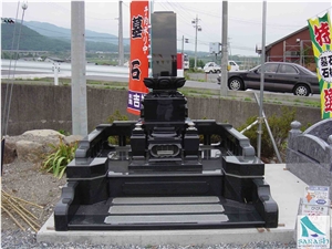 Japanese Style Monuments,Black Granite Tombstone