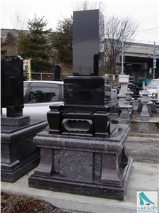 Japanese Style Monuments,Black Granite Tombstone