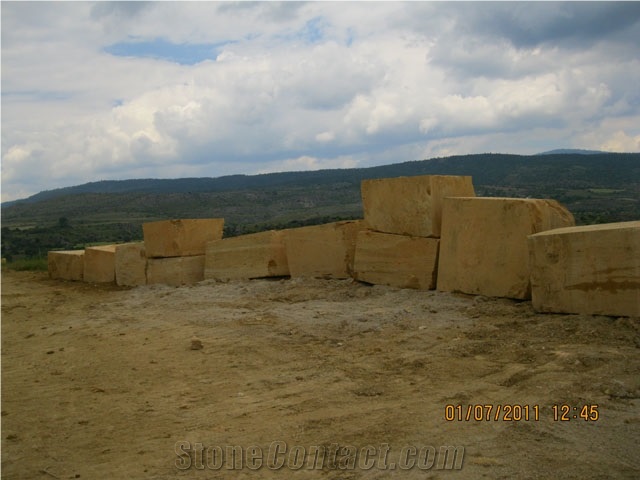 Yellow Travertine Block (eskipazar)