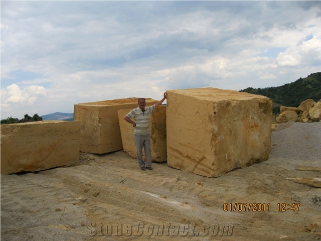 Yellow Travertine Block (eskipazar)