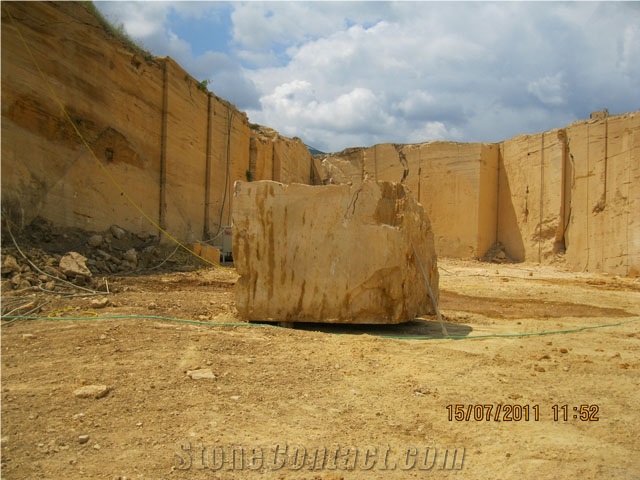 Yellow Travertine Block (eskipazar)