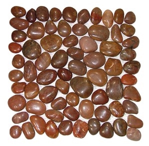 Red Bathroom Pebble Mosaic Tile