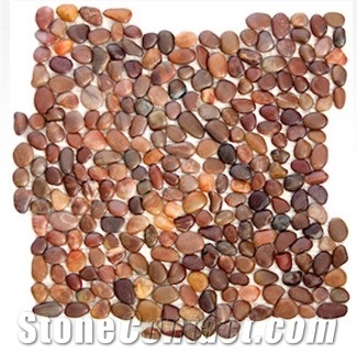 Red Pebble on Mesh