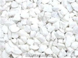 Snow White Gravel Pebble, White Marble Pebbles