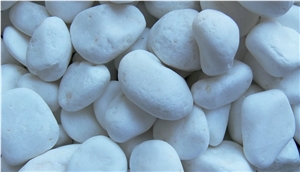 Snow White Gravel Pebble, White Marble Pebbles