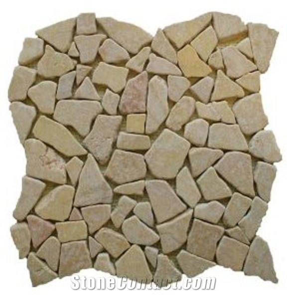 Yelow Marble Mosaic Tile, Yellow Marble Mosaic