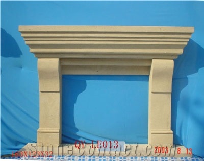 China Yellow Sandstone Fireplace