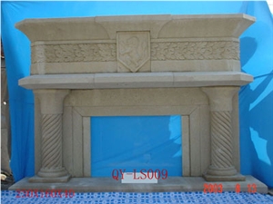 China Yellow Sandstone Fireplace
