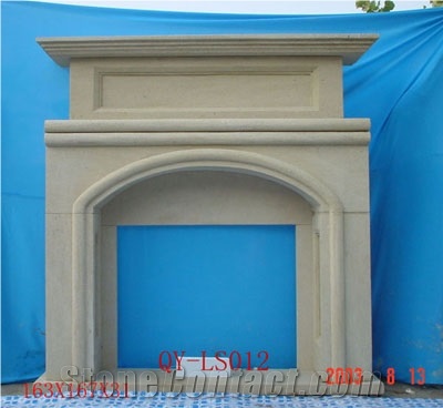 China Yellow Sandstone Fireplace