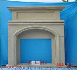 China Yellow Sandstone Fireplace