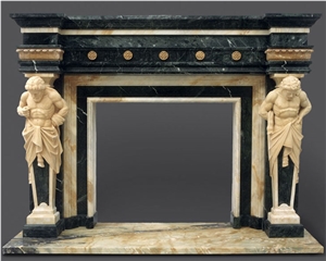 Statue Stone Fireplace