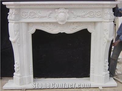 White Marble Fireplace