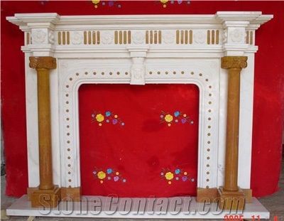 White Marble Fireplace