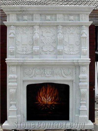 White Marble Fireplace