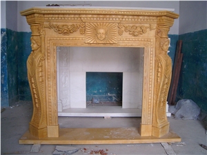 Yellow Marble Fireplace