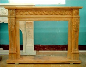 Yellow Marble Fireplace