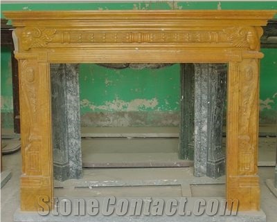 Yellow Marble Fireplace