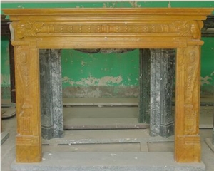 Yellow Marble Fireplace