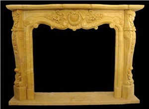 Yellow Marble Fireplace