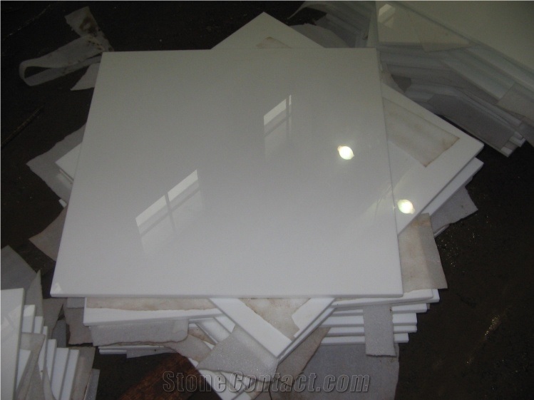 Exporter Crystallized Glass Stone Panel, White Nano Glass Flooring Tile