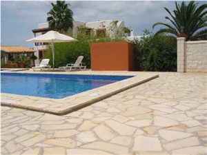 Solnhofen Stone Pavers, Beige Limestone