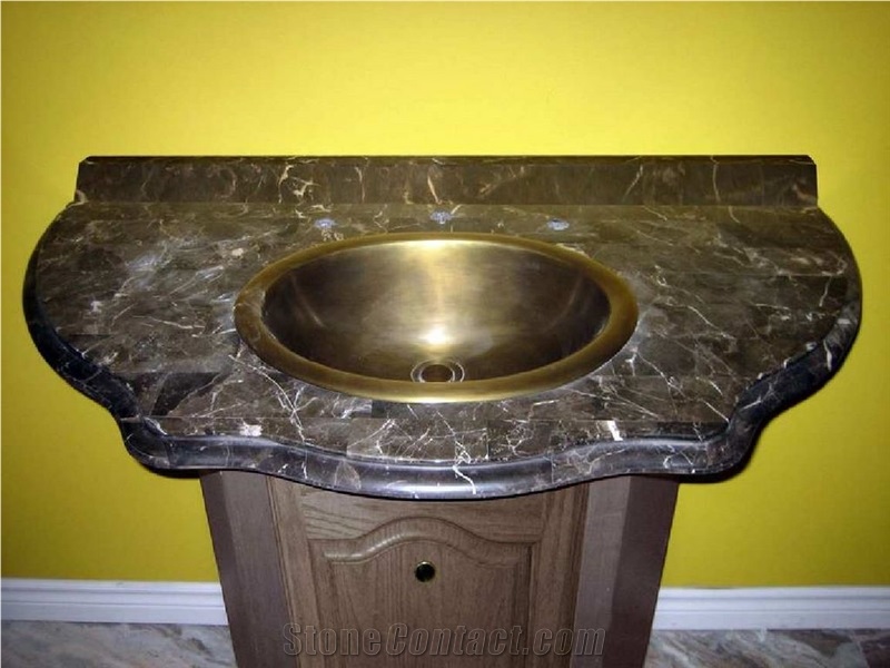 Emperador Dark Vanity, Brown Marble Bath Tops