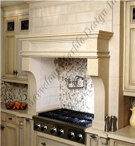 Beige Limestone Marseille Custom Stone Kitchen Hood