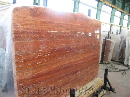 Red Soraya Travertine Slabs