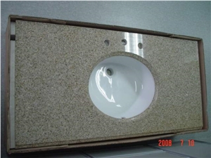 Prefab Granite Vanity Top, Chinese Yellow Granite