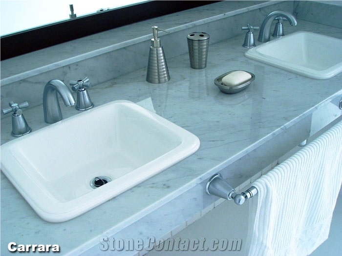 Carrara White Marble Vanity Top