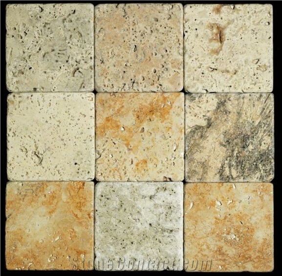 Tumbled Travertine Tiles,Turkey Beige Travertine