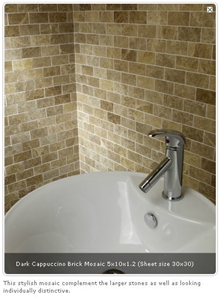 Dark Cappuccino Marble Brick Mosaic, Brown Marble