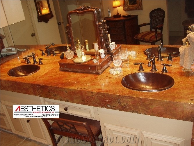 Red Marble Vanity Top