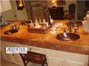 Red Marble Vanity Top