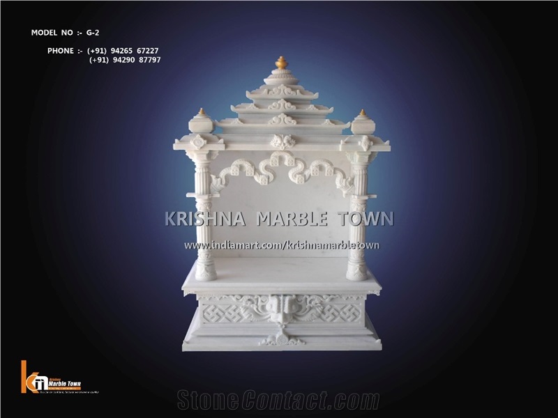 Ambaji White Marble HOME Temple, White Marble Art Works