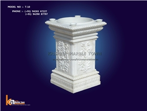 Morwad White Marble Tulsi Flower Pot